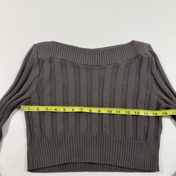 New Silence And Noise Cropped Dark Grey Sweater Long Sleeve - Picture 6 of 7